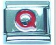 Red letter - Q - 9mm Italian charm